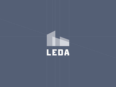 LEDA architecture building development economics flat geometric house industrial logo logo design logodesign office opacity parallel precise precision sans serif shape transparency