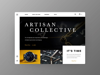 Artisan Collective — 1 / 3 clock ecommerce homepage interface retail time ui ux watch watches web design webdesign website