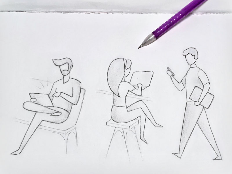 How To Sketch A Person Sitting