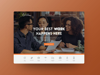 Advent Coworking — 2 / 3 charlotte conference event hero image home page icons interface interface design orange orange app orange website slider ui ux web design webdesign