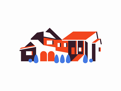 House Illustrations — #4 2d 2d house architecture build building flat home house house icon house illustration icon illustration minimal negative space negativespace neighborhood residential