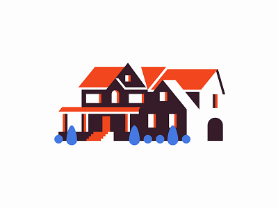 House Illustrations — #3 2d 2d house architecture build building flat home house house icon house illustration icon illustration minimal negative space negativespace neighborhood residential
