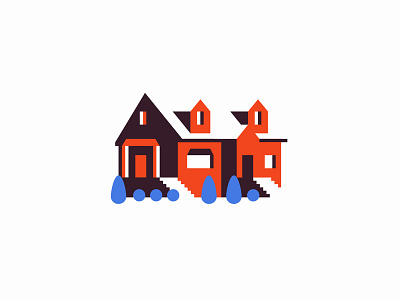 House Illustrations — #1 2d 2d house architecture build building flat home house house icon house illustration icon illustration minimal negative space negativespace neighborhood residential