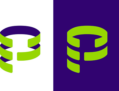 Spiral P branding curl green identity logo p purple ribbon spiral