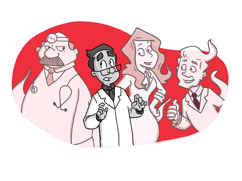 Ellighosts animation character design doctor ghost illustration website