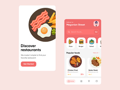 Food App Design app app design concept discover e commerce food food app food app design food delivery food illustration icons illustration restaurant app shopping shopping app ui ux