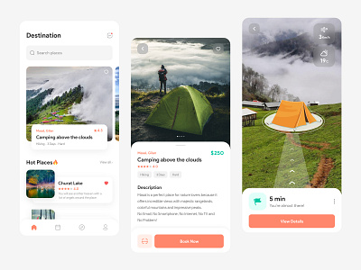 Camping AR App app design ar ar app ar camping app argument camping camping app discover dribbble tent tourist travel travel app travel app design trip trip app trip app design ui ui design