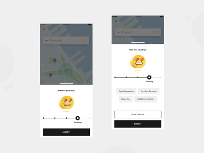 Uber feedback screen accessibility emoji feedback illustration rate rating review ride app uber uber design ui ux