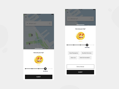 Uber feedback screen