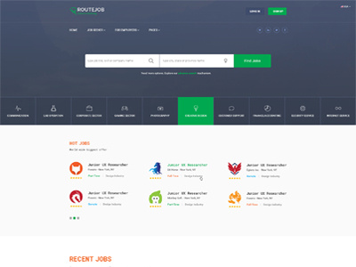 ROUTEJOB - Job Board PSD Template head hunting job board job portal job site psd template psd job website psd template
