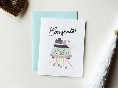 Congrats cats congrats gouache greeting card hand lettering lettering wedding