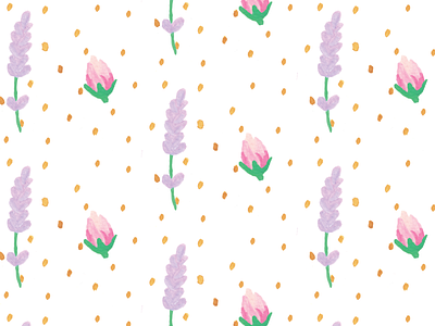 Rose Lavender Pattern dots gouache lavender pattern rose rosebud