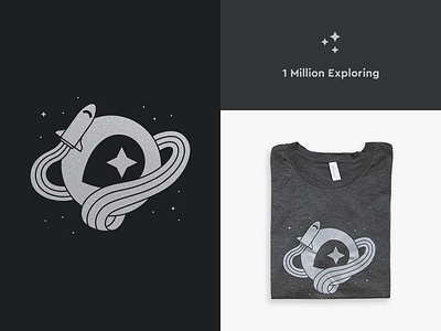1 Million Exploring 1 million explore illustration mapbox print space spaceship stars t shirt tee