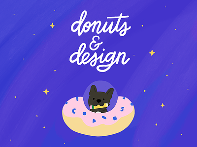 Donuts And Design donut donuts and design french bulldog frenchie illustration lettering mapbbox procreate space