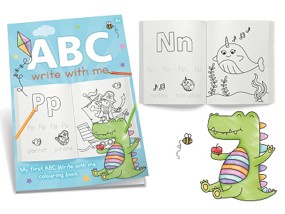 ABC Write with me colouring book graphic design illustration kdp photoshop