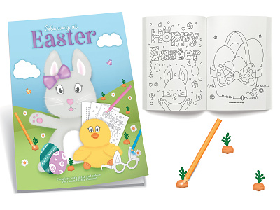 Colouring at Easter bunny colouring book colouring page design easter graphic design illustration photoshop