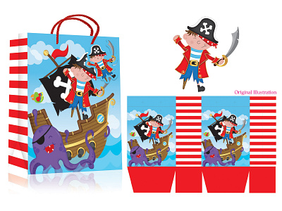 Pirate Gift Bag gift bag graphic design greeting card illustration
