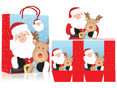 Santa Gift Bag gift bag graphic design greeting card illustration photoshop