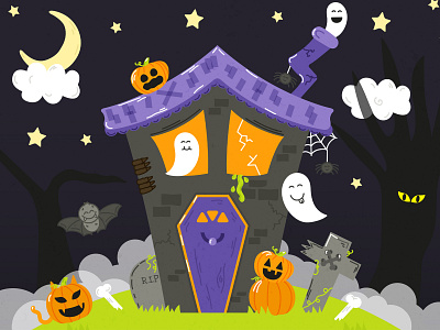Haunted House graphic design halloween haunted house illustration vector