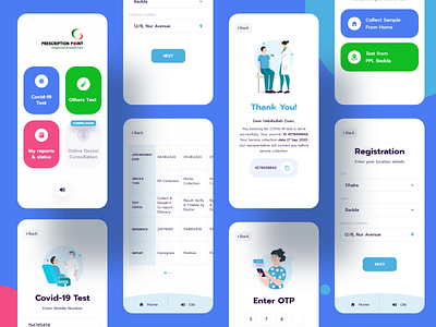 Online Medical During Covid-19 Situation app appointment collection consultant corona covid 19 design doctor ivr medical mobile online report sample test ui uidesign uiux ux vivr