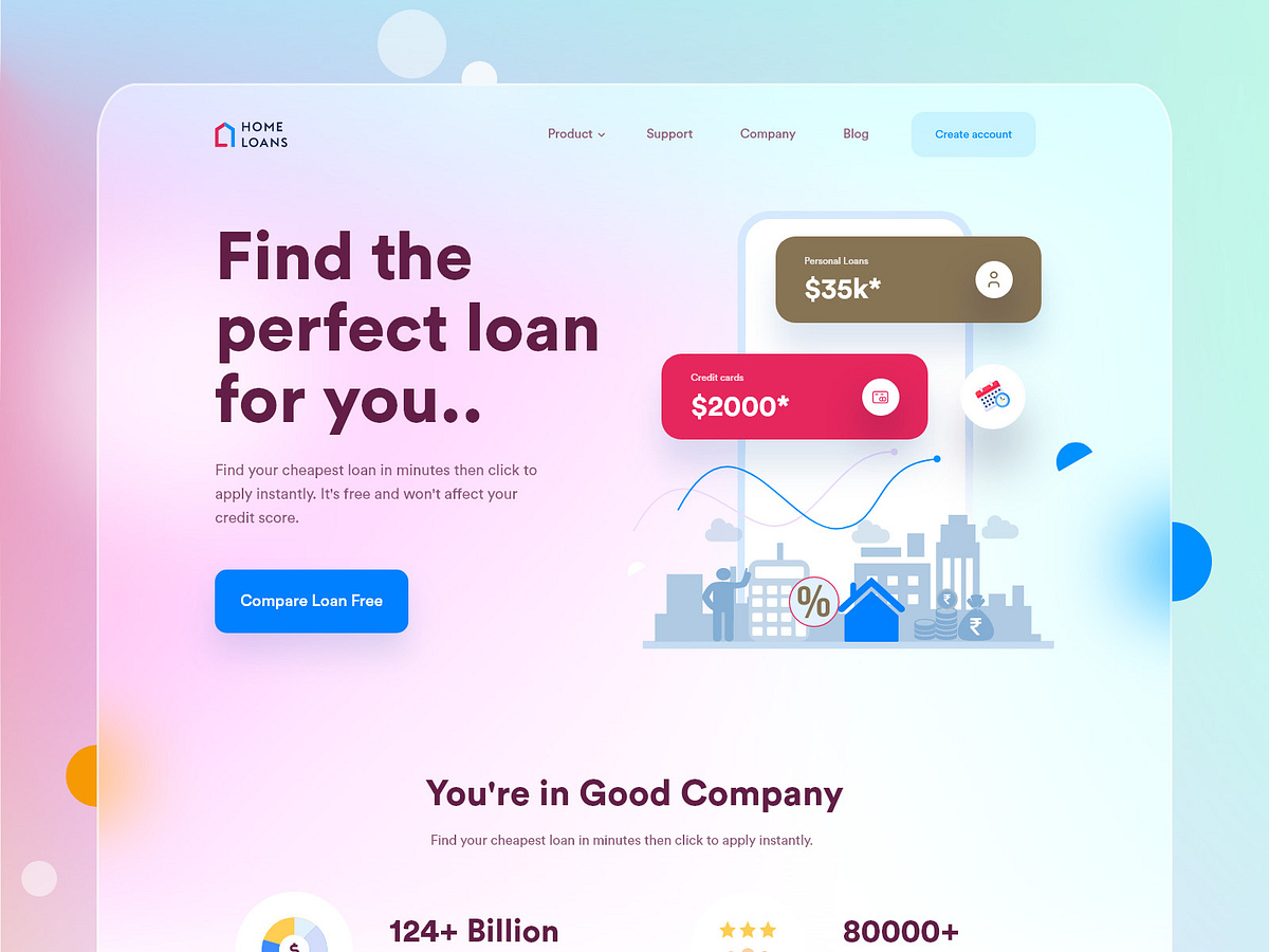 Home Loan landing page by Ibrahim Emran on Dribbble