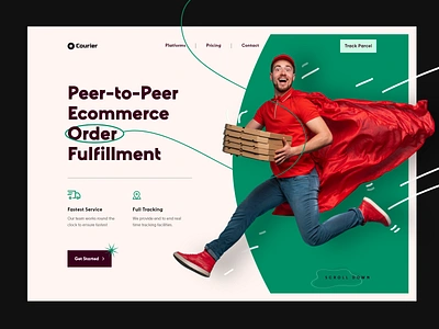 Courier Delivery Website Header Exploration 2021 company courier delivery design exploration header landingpage logistics order pickup product request sender service tracking trend ui ux website