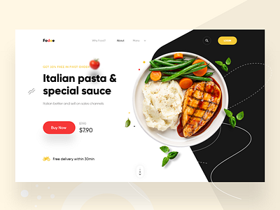 Food landing page Header Exploration