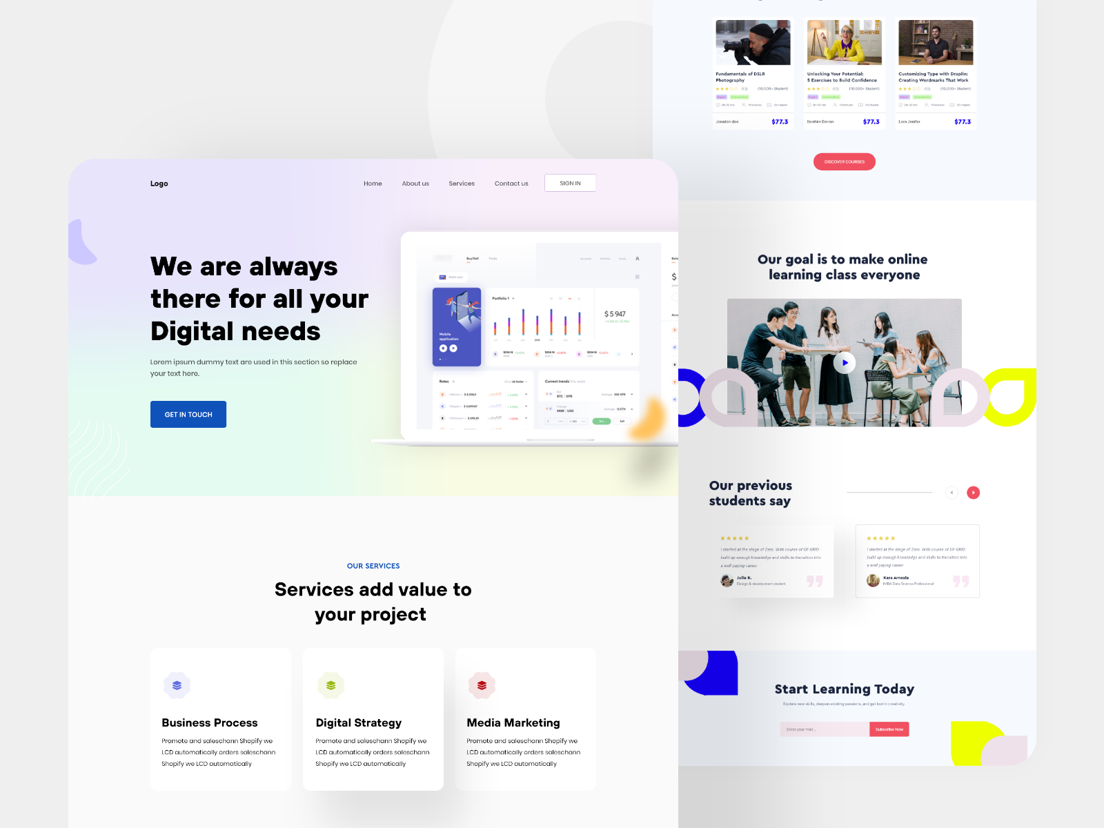 Landing page exploration by Ibrahim emran on Dribbble