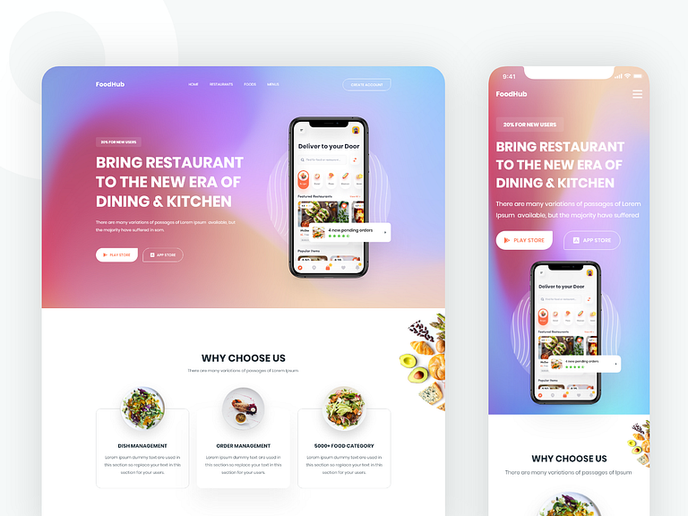 Restaurant Management App Landing Page by Ibrahim emran on Dribbble