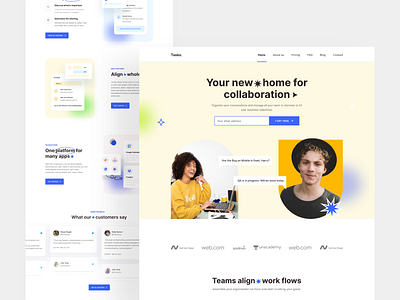 Team collaboration app landing page