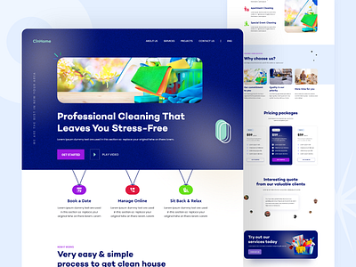 Home cleaning service website design cleaning landing page creative landing page design home cleaning service house cleaning website trend 2021