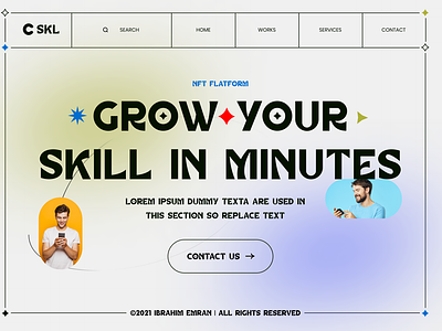 Grow your skill in minutes agency design trend designer exploration homepage landing page product designer ui design ui ux designer ux design