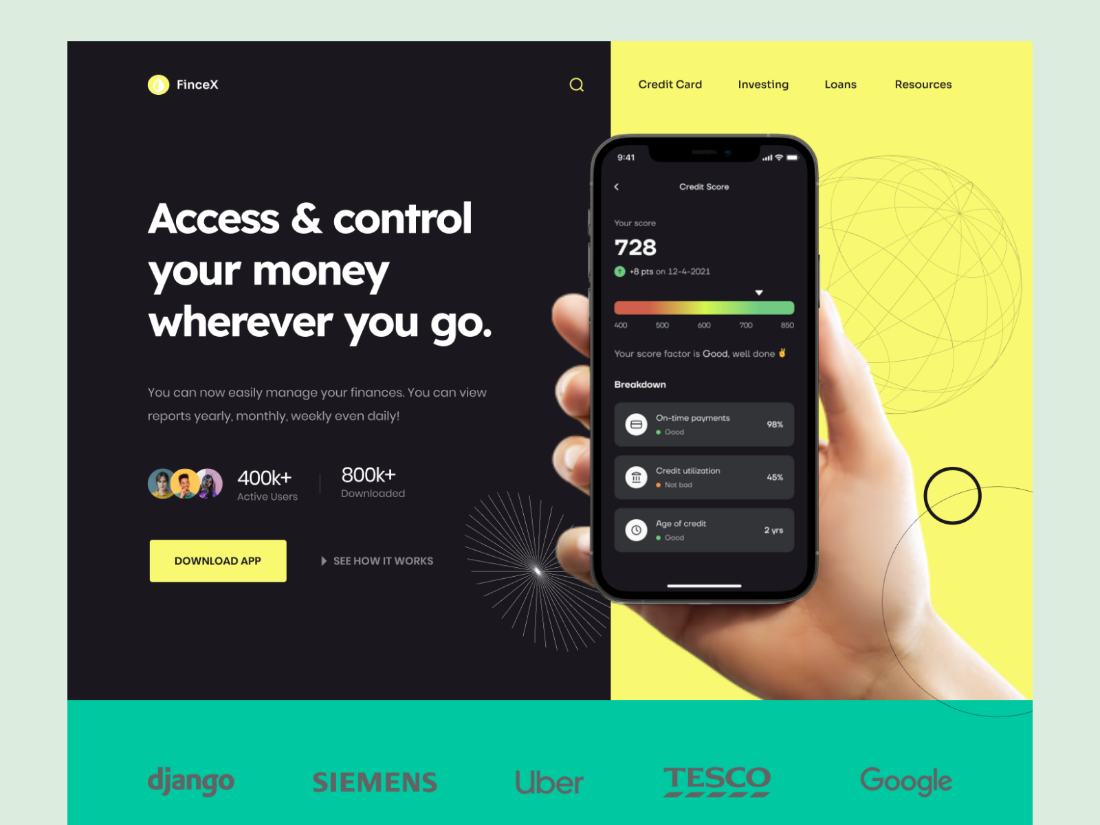 Finance landing page exploration by Ibrahim emran on Dribbble