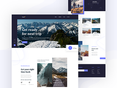 Trip landing page design 2019 design trend agency blog homepage interface landing landing page travel travel blog ui pack website