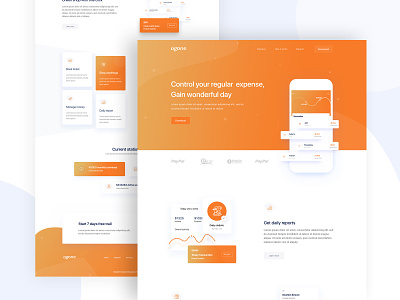 Control your payment - Landing page account app cards homepage landing page minimal money payment popular transfer ui design ux ux design website
