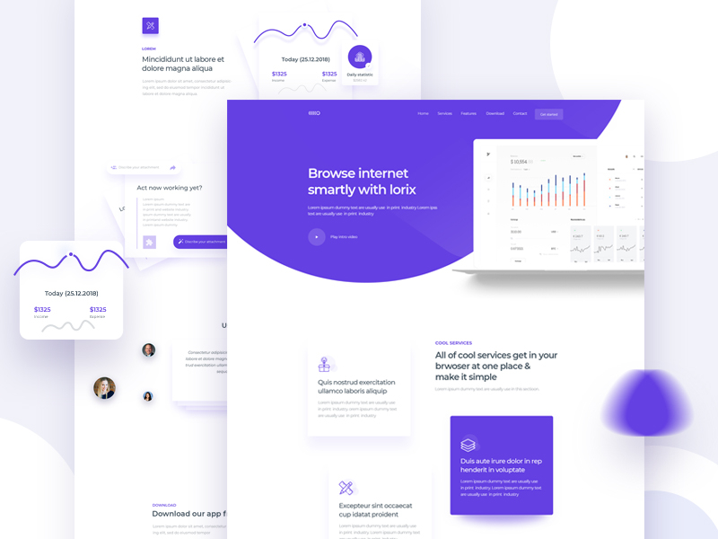Saas product landing page