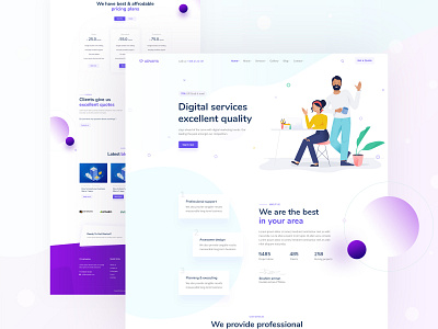 Agency Homepage about us page agency landing page app landing page blog page contact page digital agency homepage illustration landing page landing page minimal popular pricing plan page seo