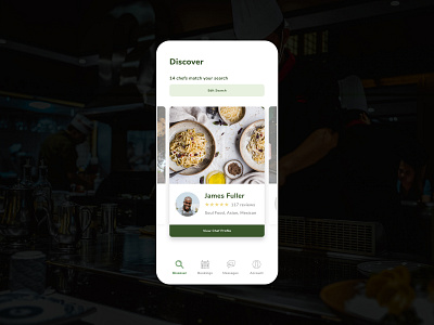 Private Chef Booking App Concept 2019 app design chef discovery food app ios app ios design minimal mobile app product design restaurant app search page search results ui