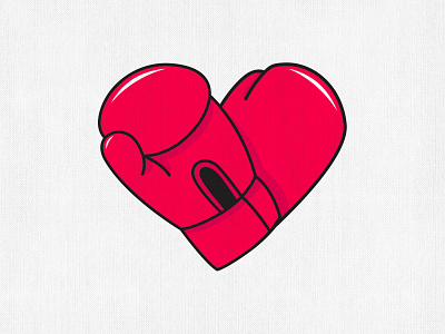 Boxing Heart illustration logo vector