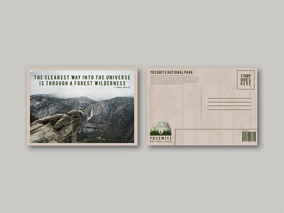 Yosemite National Park Postcard advertising branding branding design california conceptual rebrand design enviromental illustration illustrator indiana layout national park outdoors park pentool postcard vector yosemite