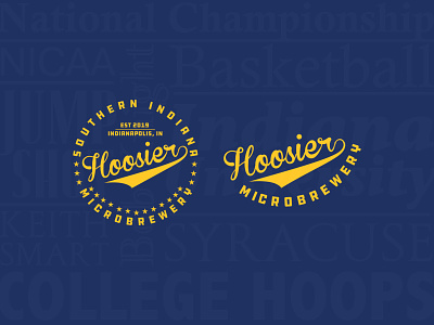Hoosier Microbrewery Logo basketball beer branding branding design conceptual branding design hoosier illustration illustrator indiana indianapolis logo logo design microbrewery pentool vector