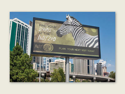 Indy Zoo Billboard advertising animal billboard branding design environmental font illustration illustrator indiana indianapolis layout logo pentool photoshop vector zoo