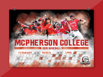 MC Baseball Poster action advertising advertisment athletics baseball branding conceptual design illustrator indiana kansas layout mcpherson photography photoshop psoter season sports type