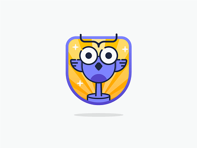 Coder's owl bird character flash gratulations message owl success