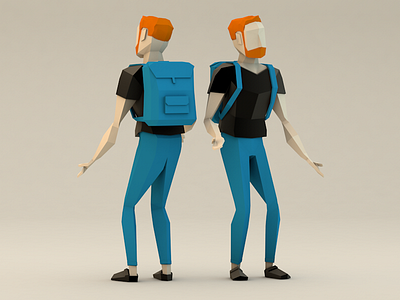 Passengers 3d c4d character cinema4d low poly lowpoly polygon