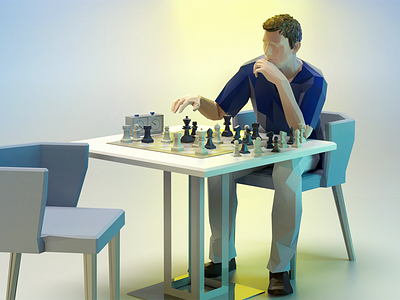 Chess c4d cinema4d light low poly lowpoly