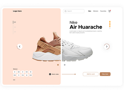 E-commerce - Product page nike air huarache uxui design web design