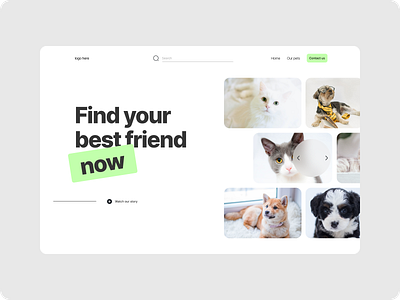 Animal landing page concept landing page ui design uxui design