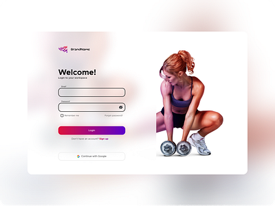 Fitness Sign in/Sign up branding fitness graphic design training ui design ux uxui design web design