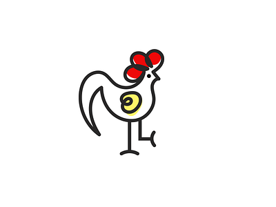 Rooster animal logo branding cartoon logo design graphic design illustration line logo logo modern logo outline logo rooster simple logo vector